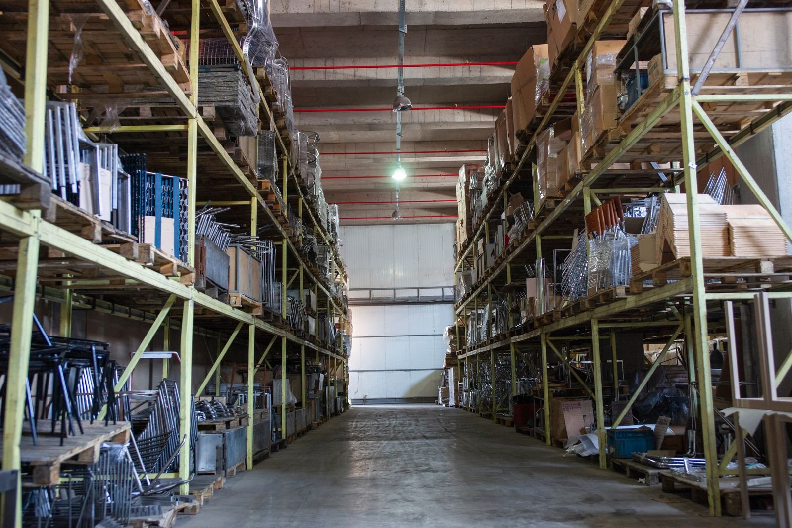 Construction materials stored for project supply